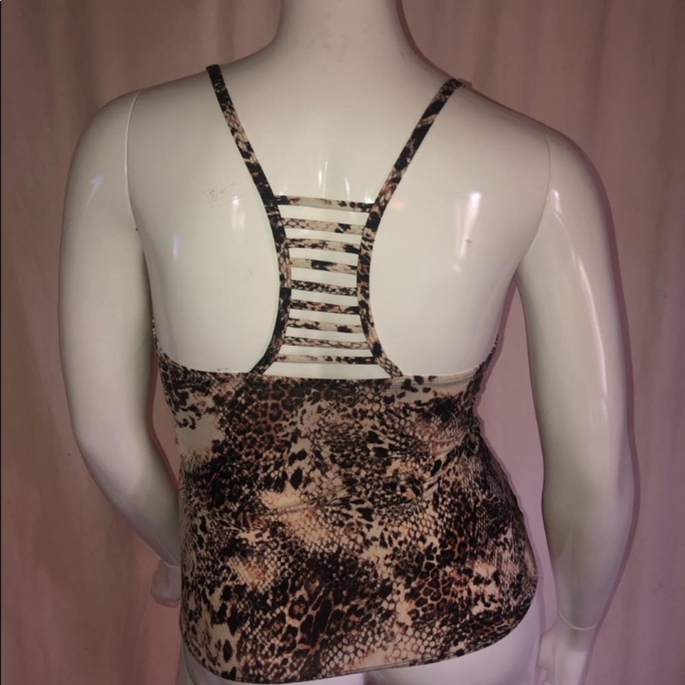 LIZ CLAIBORNE SNAKE PRINT TANKINI SWIM TOP SZ 14 NEW Snakeskin - Picture 5 of 13